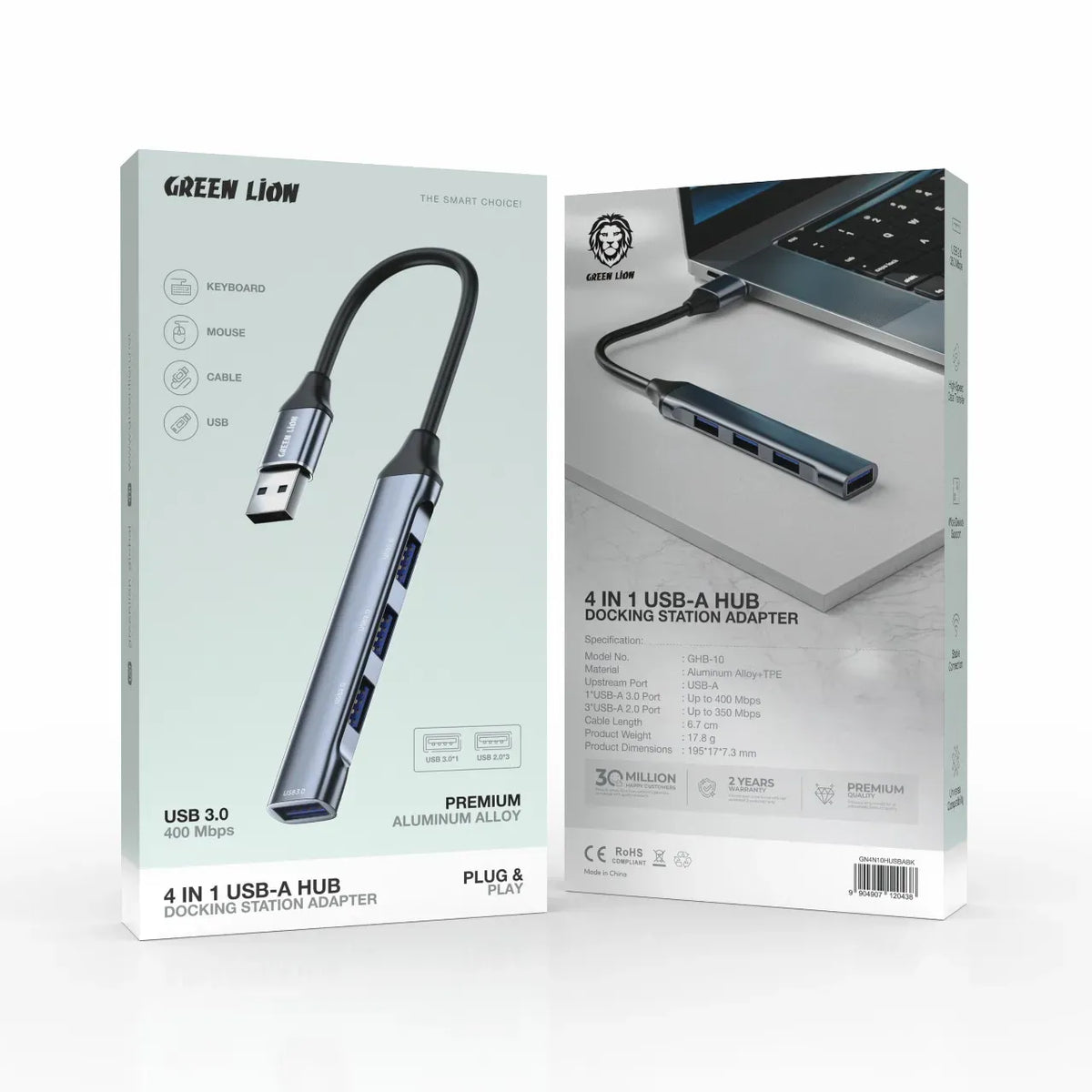 Green Lion 4 IN 1 USB-AHub -Docking Station Adapter - Black – image 3