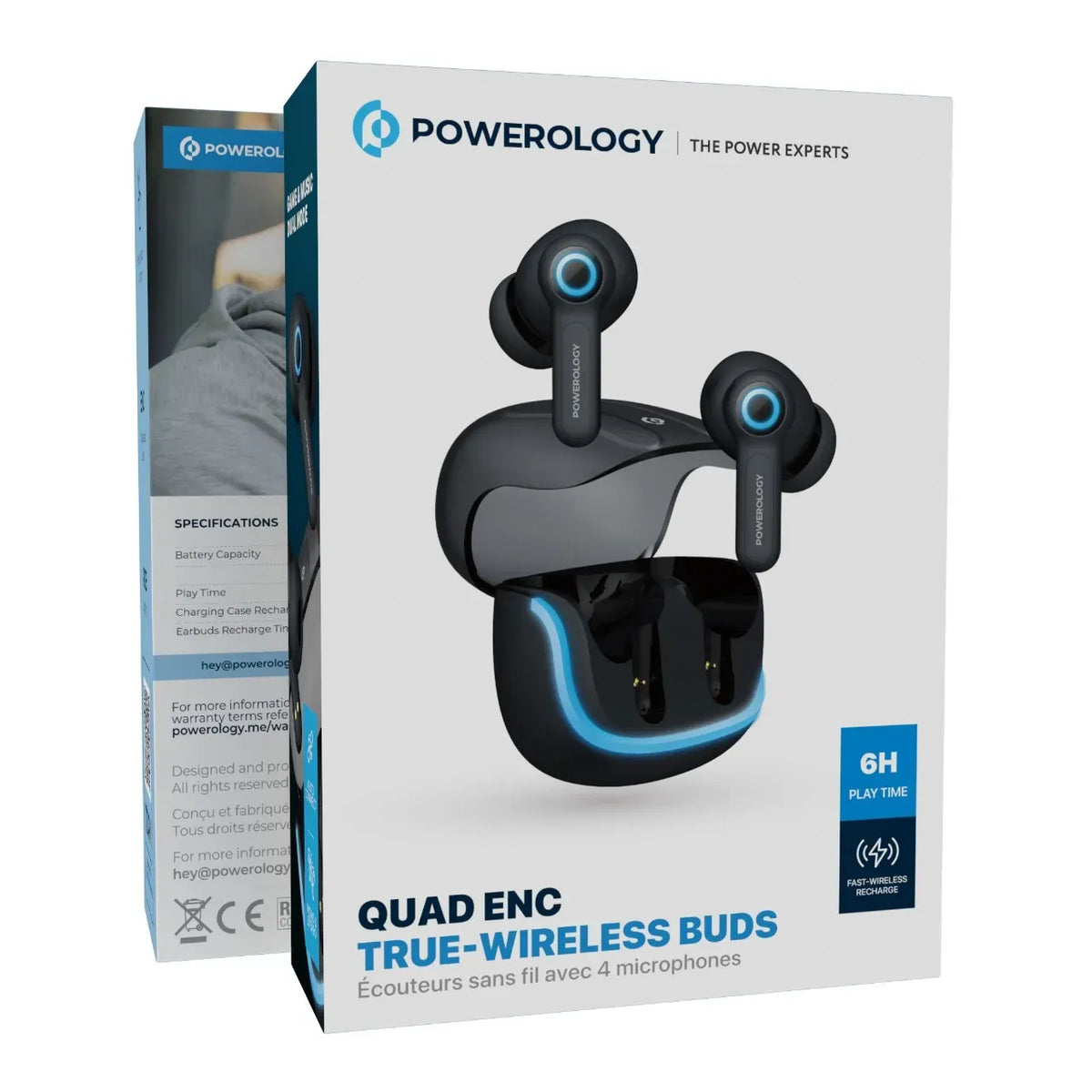 Powerology Quad ENCTrue- Wireless Buds - Black – image 3