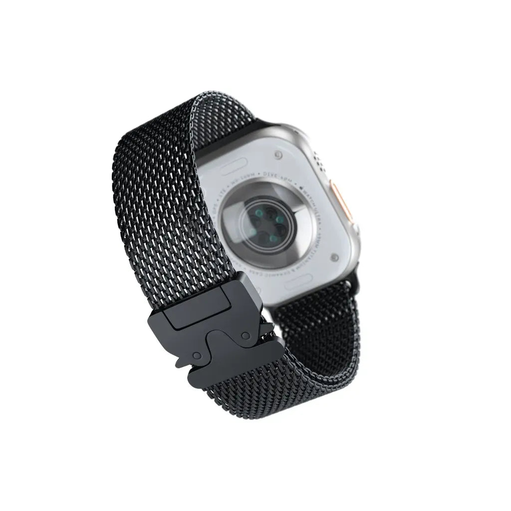 Green Lion Milanese Loop Strap Fori Watch - Black