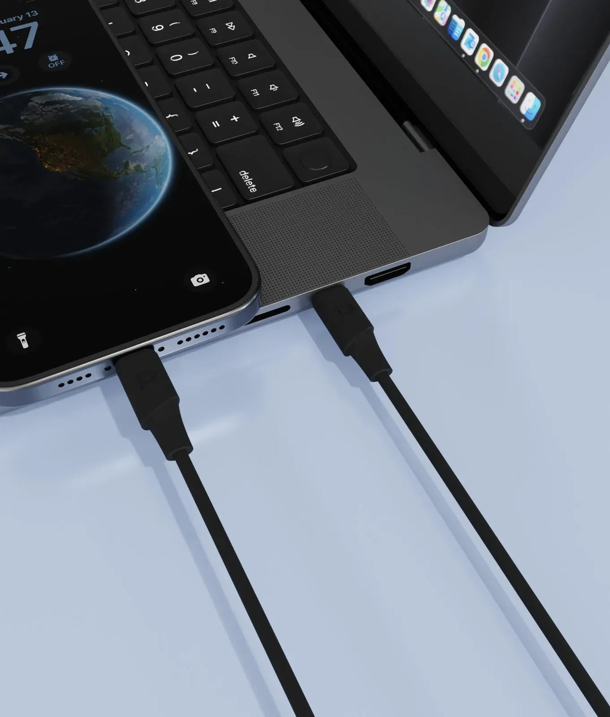 Powerology Power Sync Flex USB-C to Lightning 1.2 M Cable PD 30 W - Black – image 3