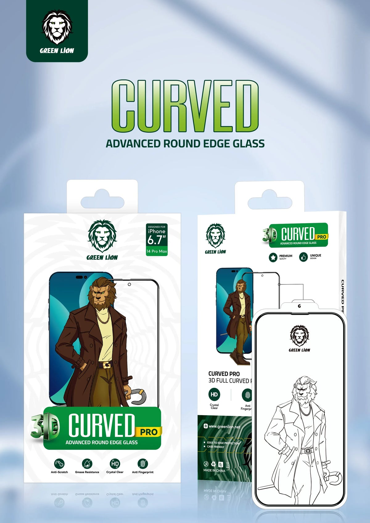 Green Lion 3 DCurved Pro Advanced Round Edge Glass - BlackEdge/ Clear – image 11