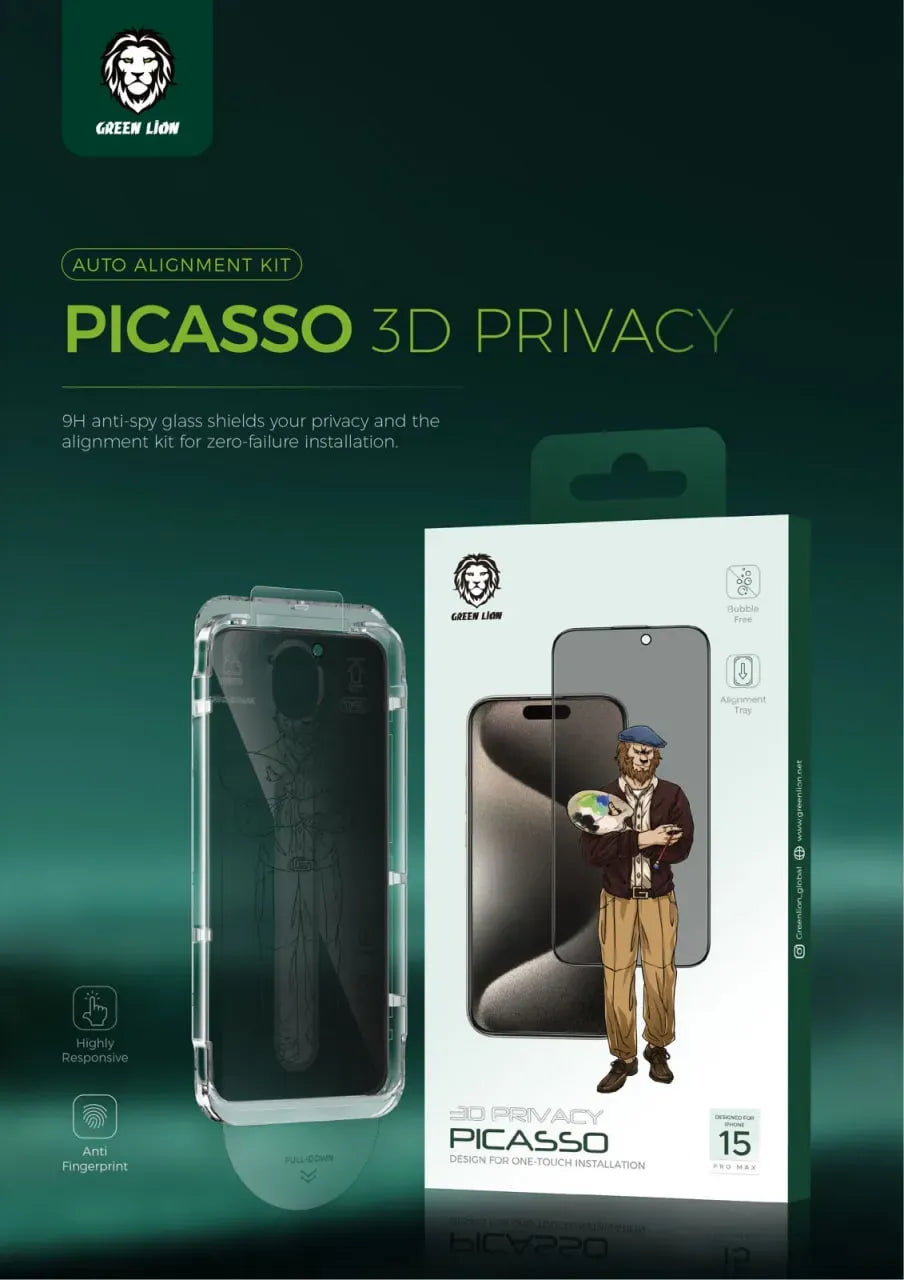 Green Lion Picasso 3 DGlass With Alignment Tray - Black Edge/Clear – image 2