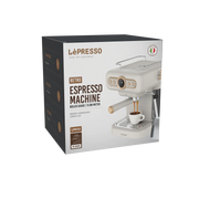 LePresso Retro Espresso Machine Boiler Gauge And Milk Steamer - White