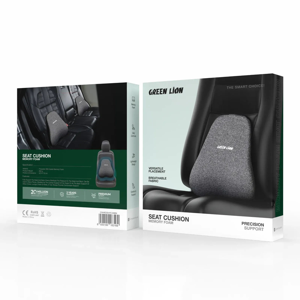 Green Lion Memory Foam Seat Cushion Black – image 6