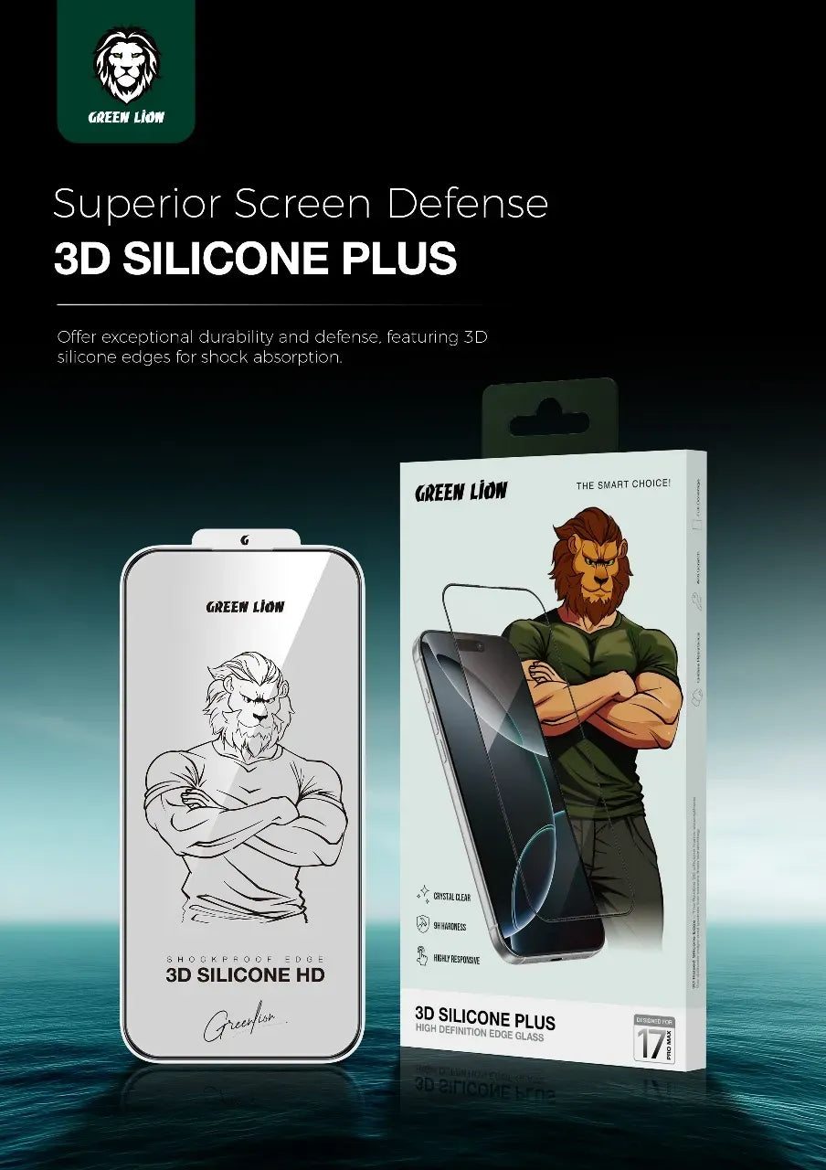 Green Lion 3 DSilicone Plus Screen Protector - Black Edge/Clear – image 9