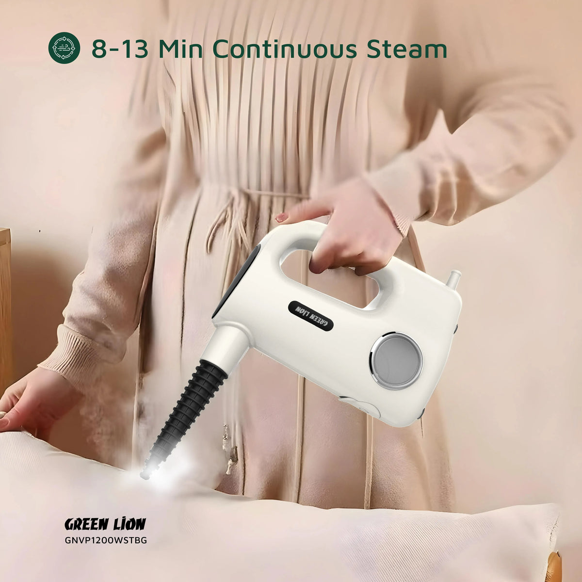 Green Lion Vapor Pro Steam Cleaner 1200w Beige – image 11
