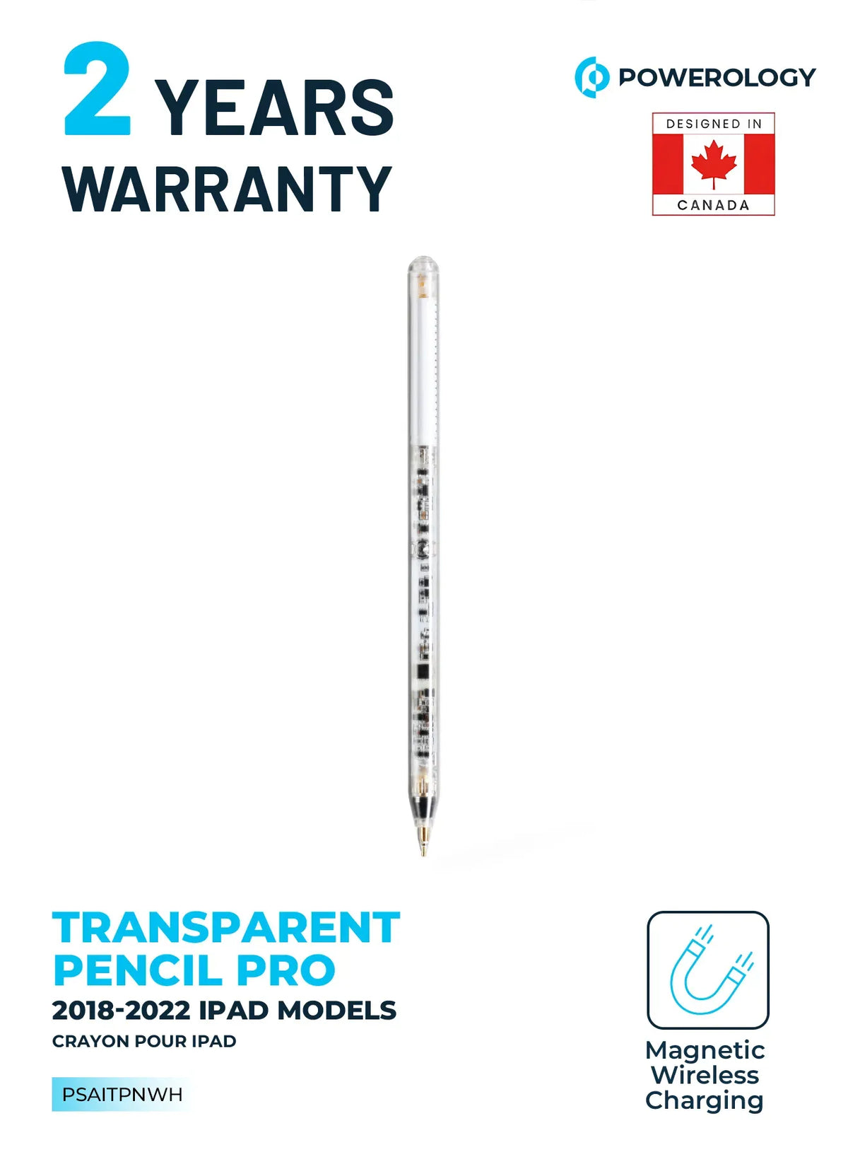 Powerology Transparent Pencil Pro 2018-2022 i Pad Models - White – image 3