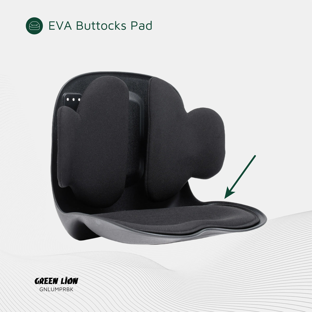 Green Lion Lumbar Pro Adjustable Back Support Black – image 8