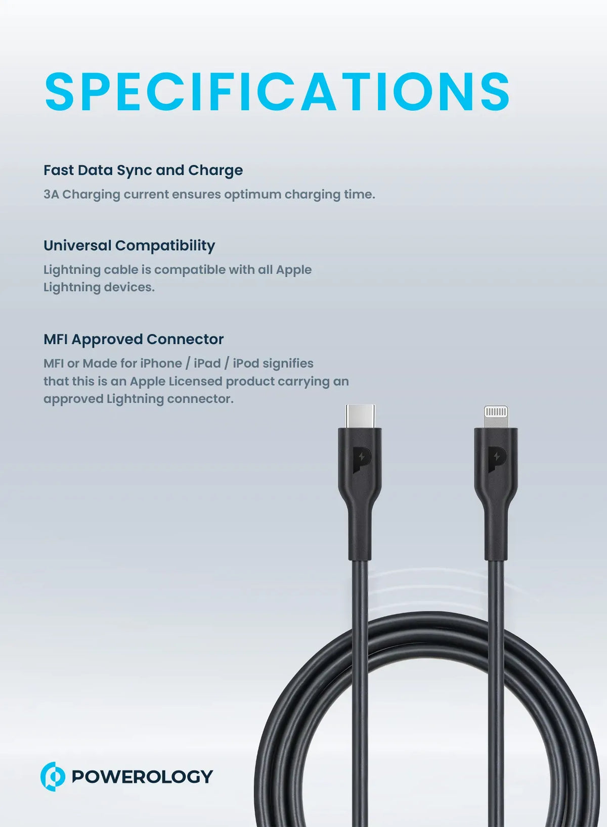 Powerology TPE Type-CTo Lightning Cable PD 20 W - Black – image 10