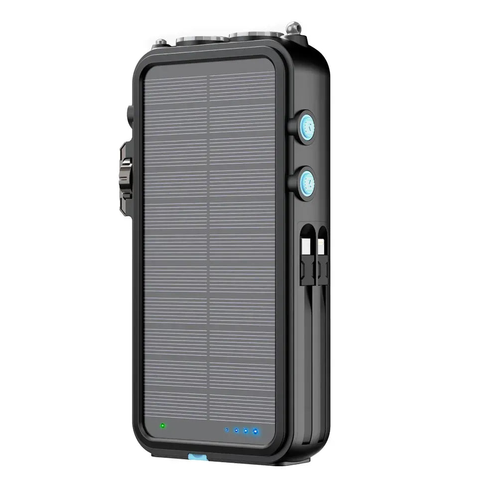 Powerology 16000mAh Solar Power Bank with Fm Radio Speaker and Lights Black – image 3