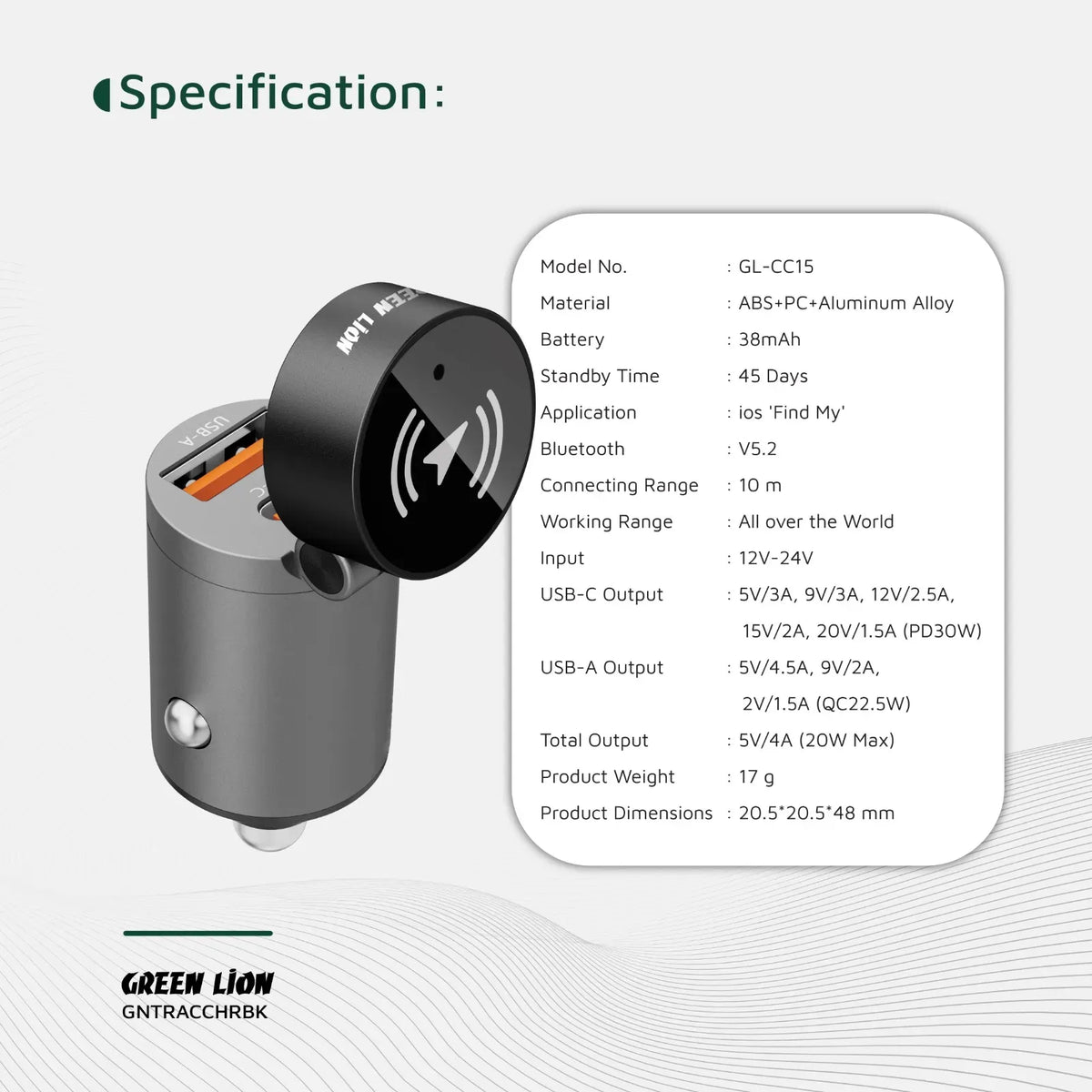 Green Lion Tracker Dual Port Car Charger Black – image 10