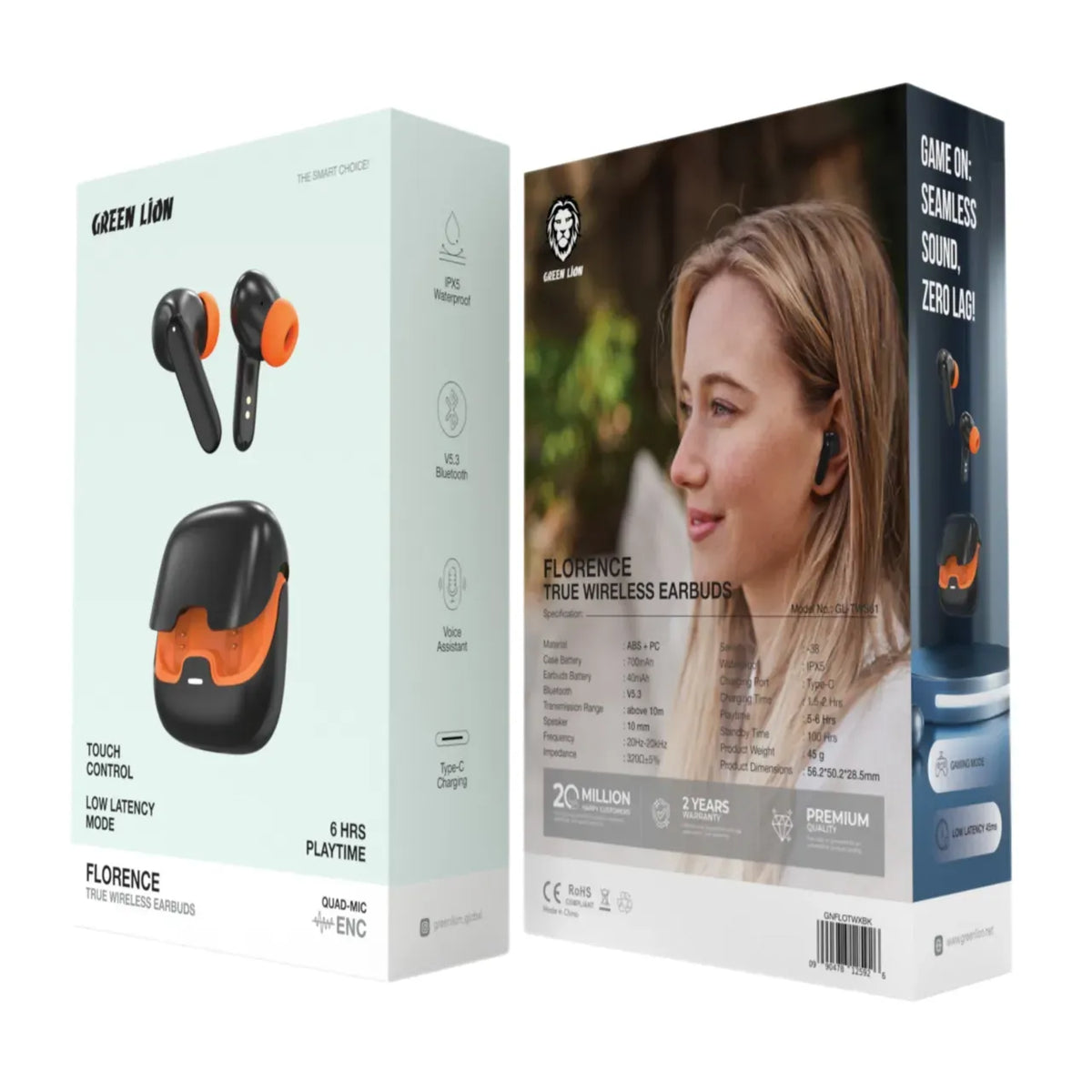 Green Lion Florence TWS True Wireless Earbuds - Black – image 13