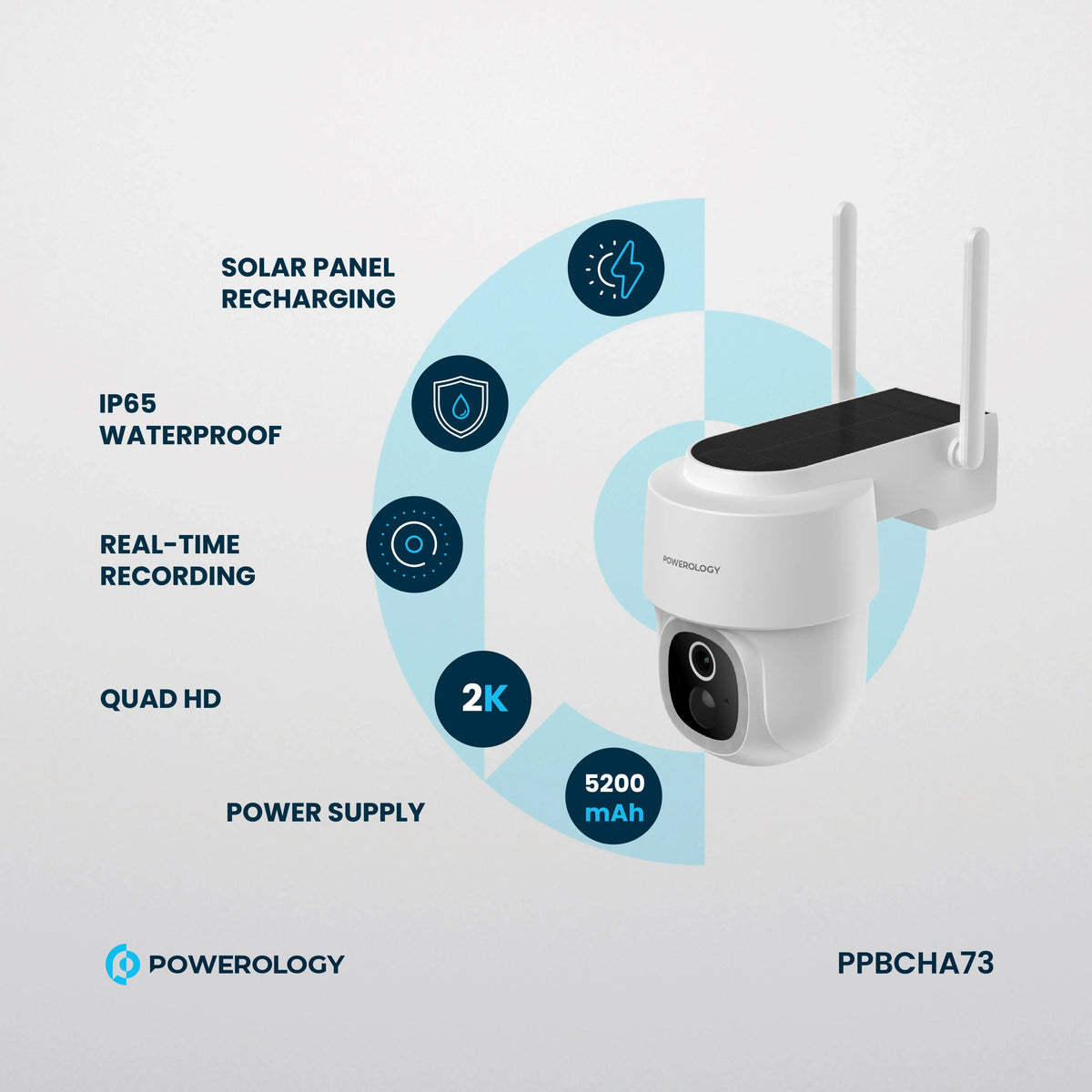 Powerolgoy Built in Solar Pan Tilt Outdoor Camera White – image 18