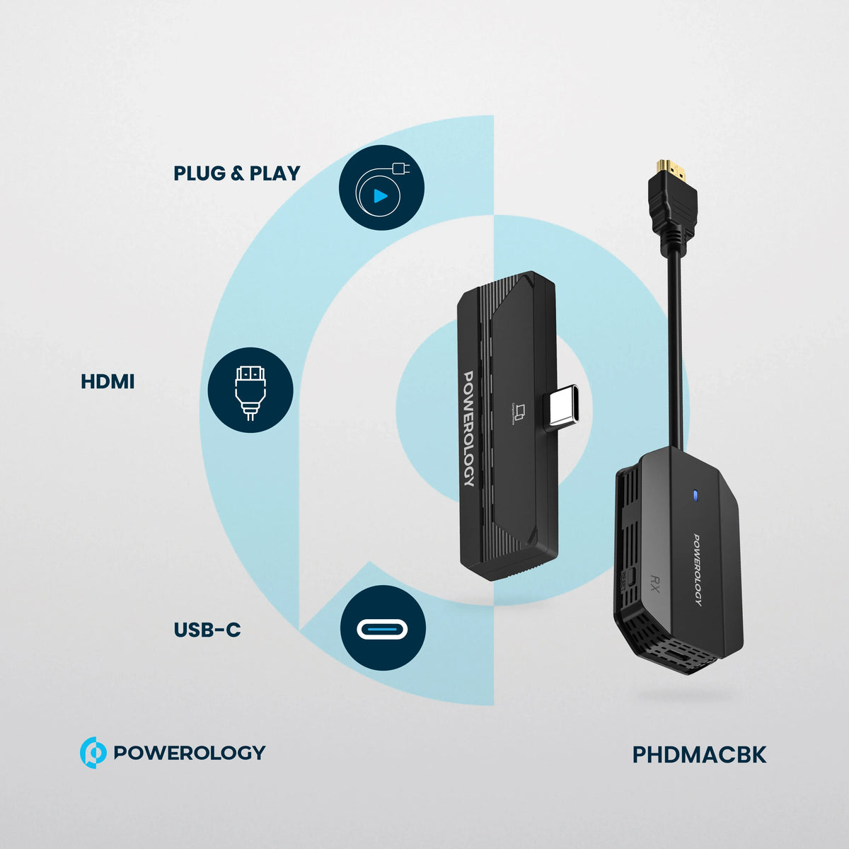 Powerology Wireless Hdmi Type C Adapter Audio Video Black – image 15