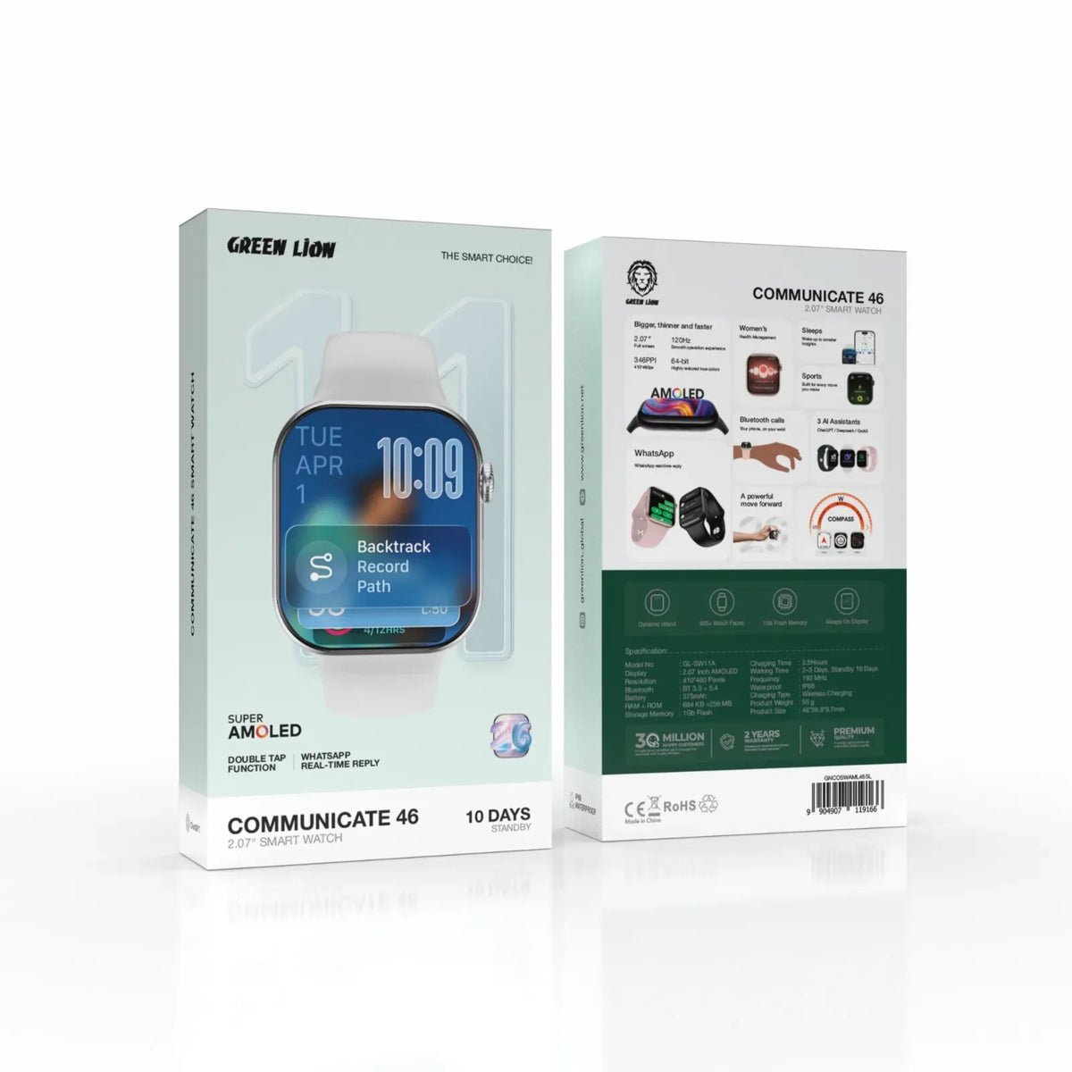 Green Lion Communicate 46 Smart Watch-46 mm - Silver – image 2