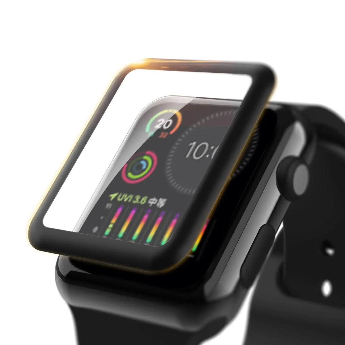 Green Lion 3 DHDGlass Screen Protector For Apple Watch - Black Edge/Clear – image 2