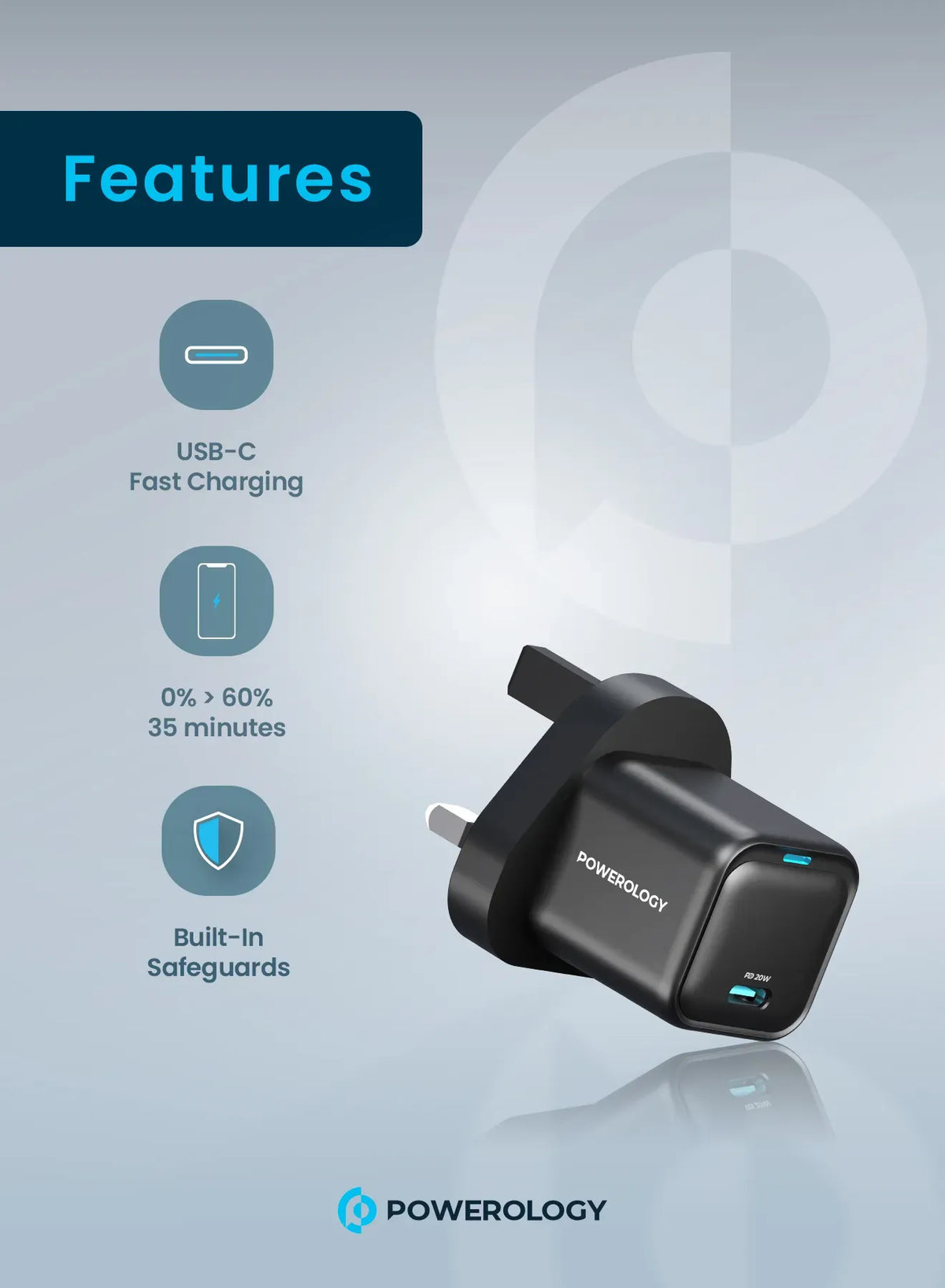 Powerology Ultra Compact Gan Charger Black – image 5
