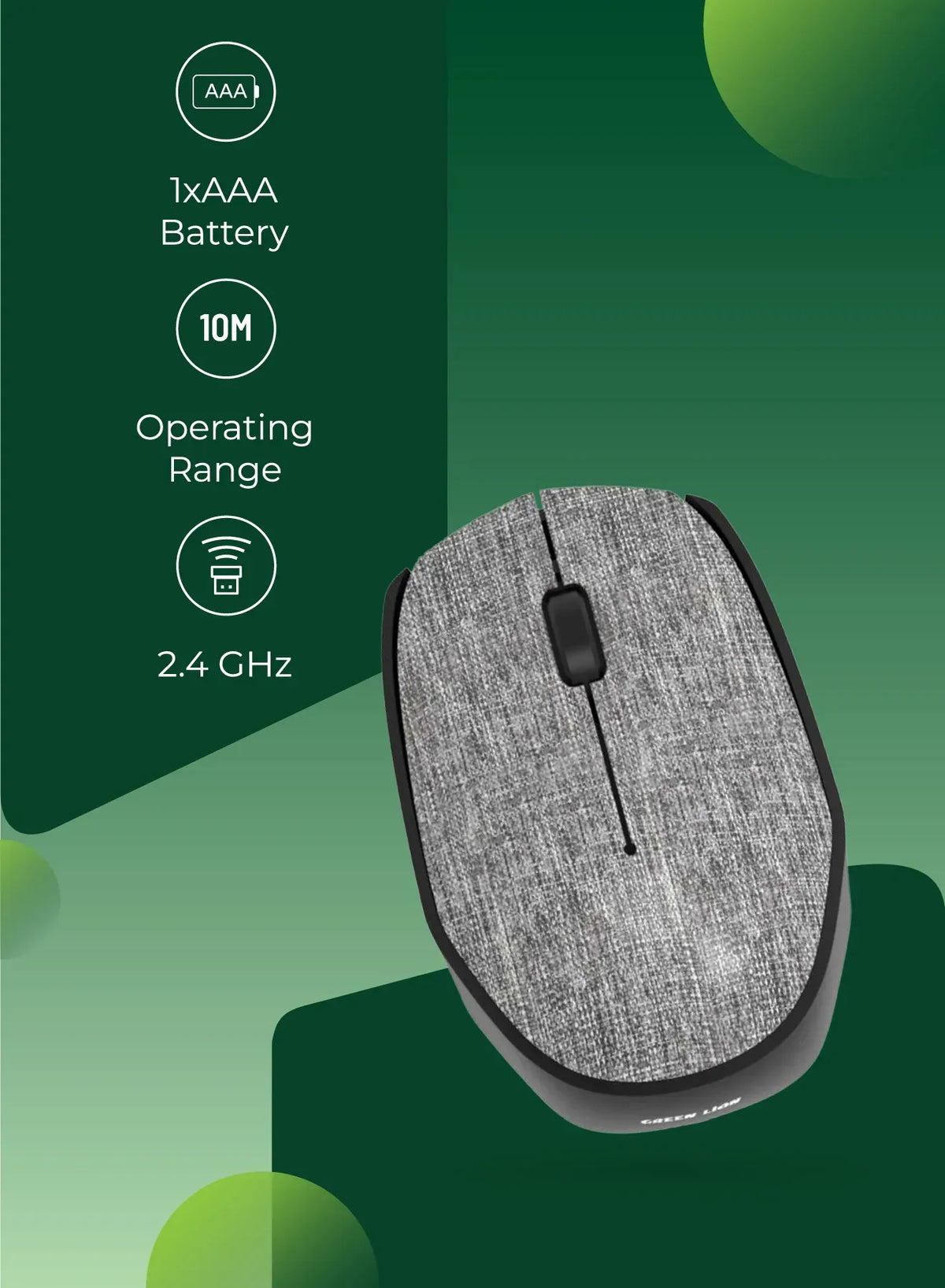 Green Lion G100 Wireless Mouse Gray – image 9
