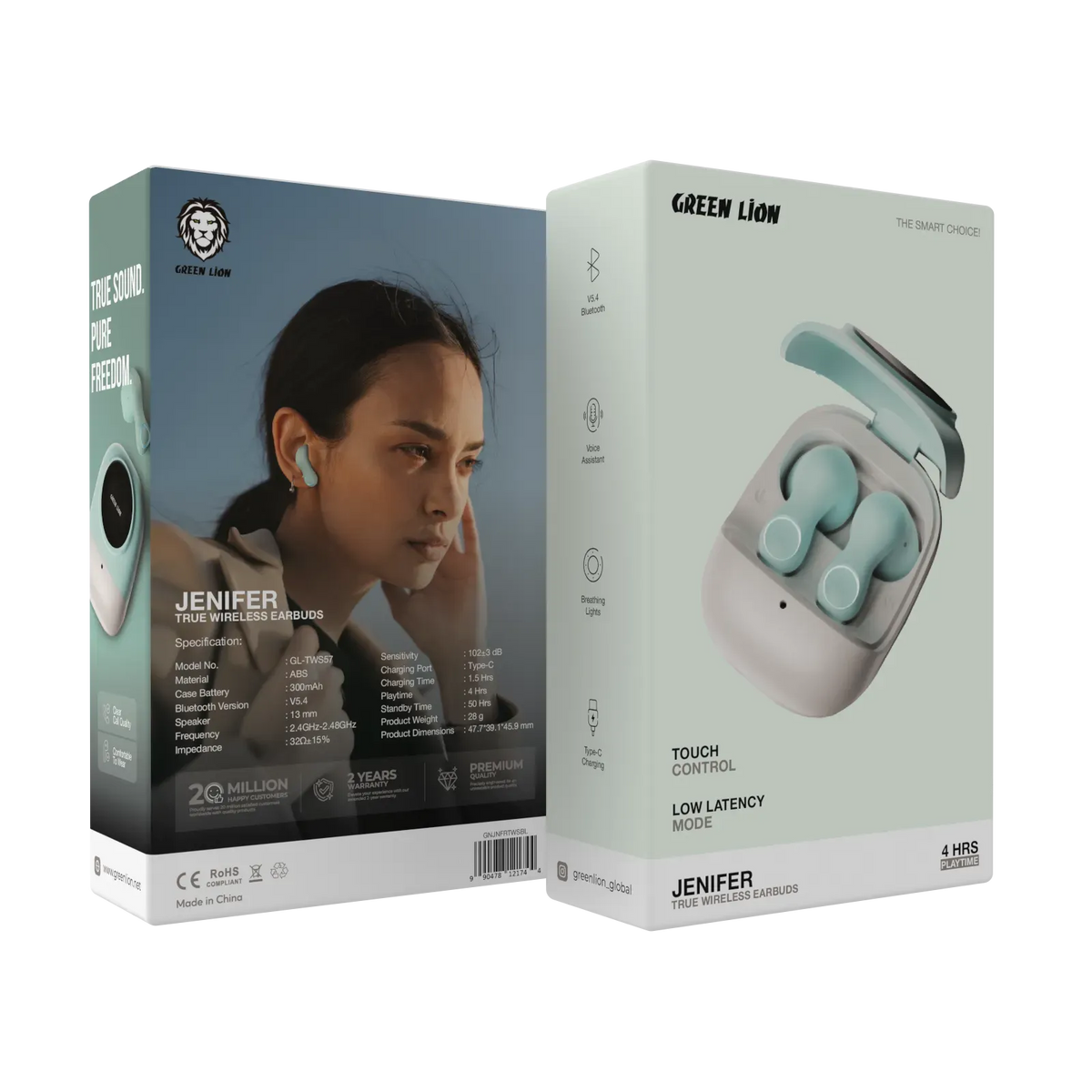 Green Lion Jenifer True Wireless Earbuds TWS - Sky Blue – image 7