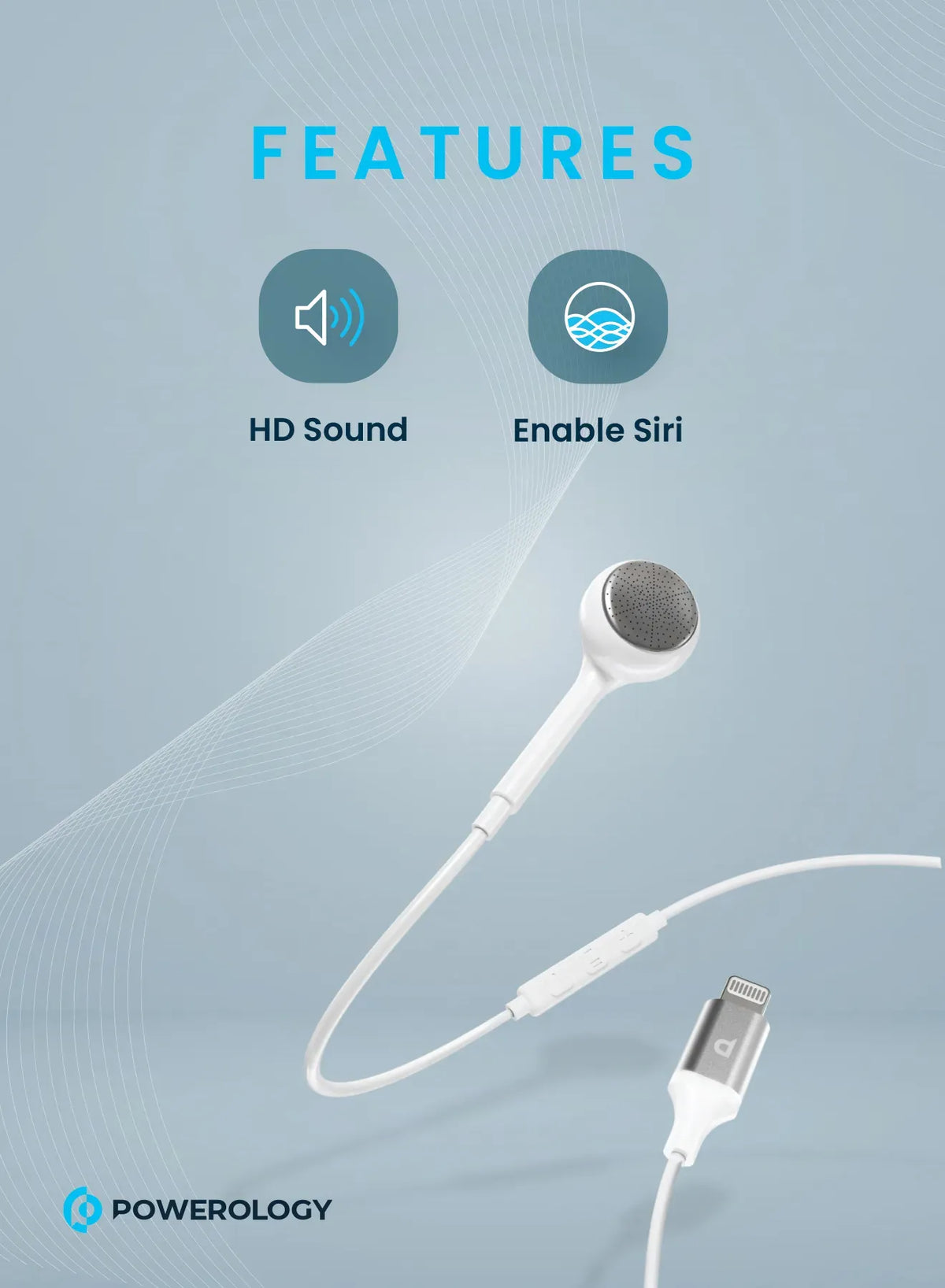 Powerology Mono Earphone Lightning Connector - White – image 7