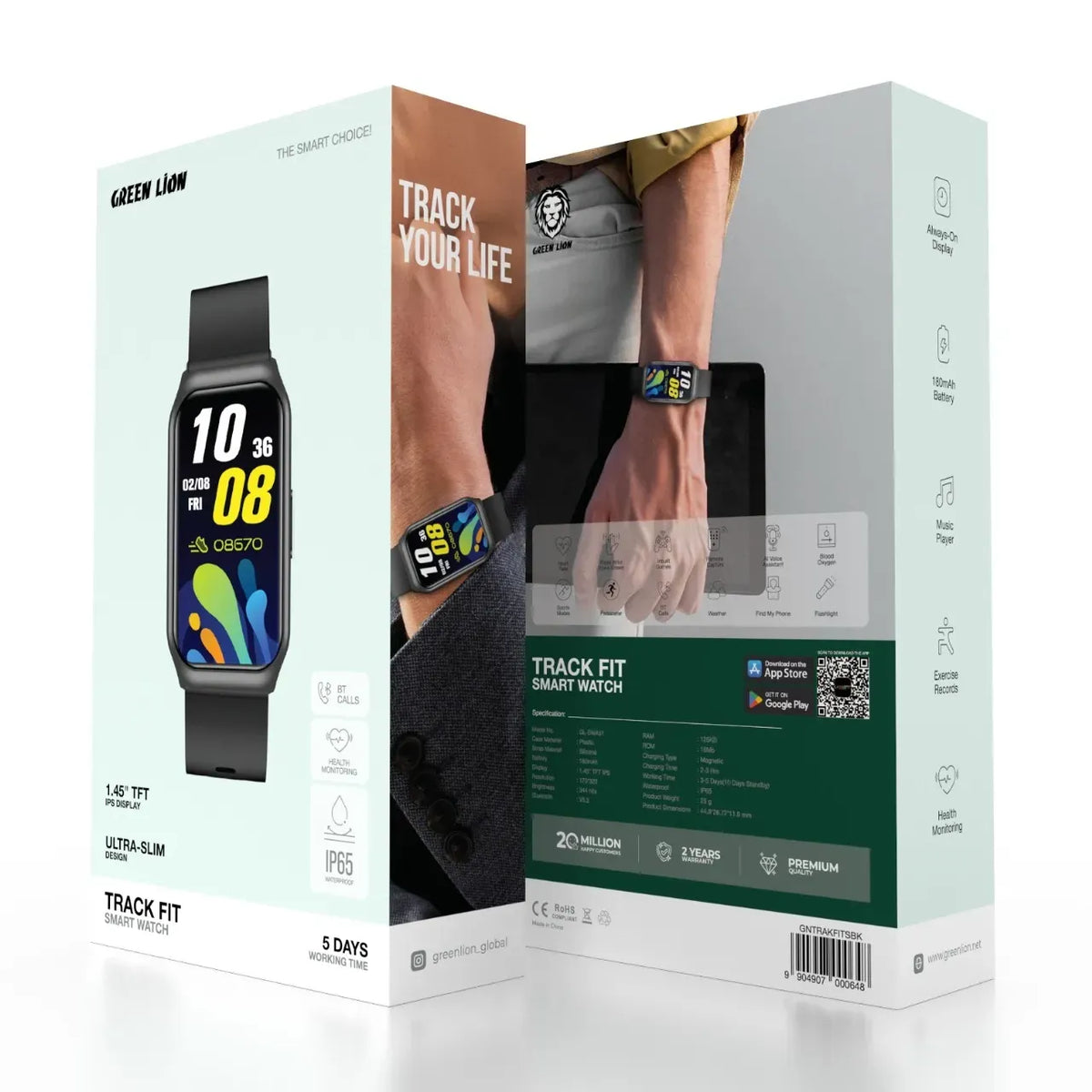 Green Lion Track Fit Smart Watch - Black – image 2
