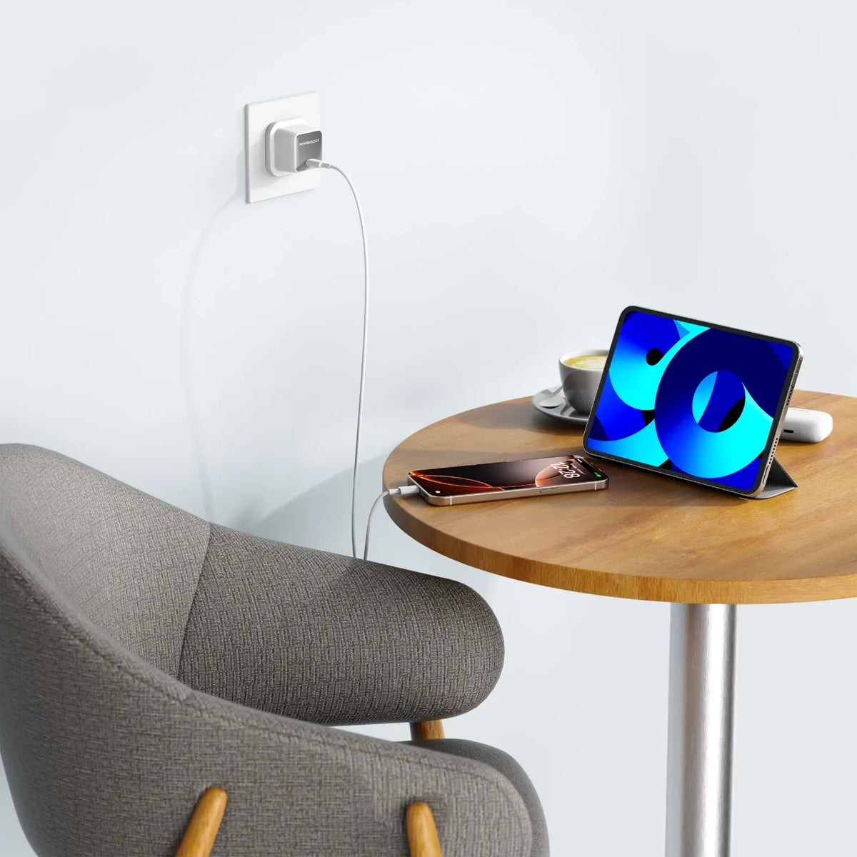 Powerology QX 45 W Pocket-Sized GAN Adapter - White – image 2