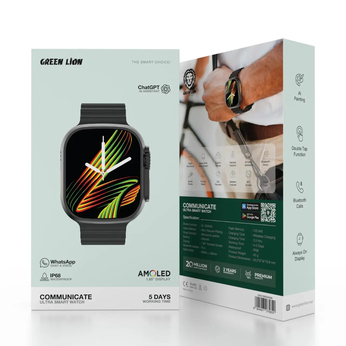 Green Lion Communicate Ultra Smart Watch - Black – image 2