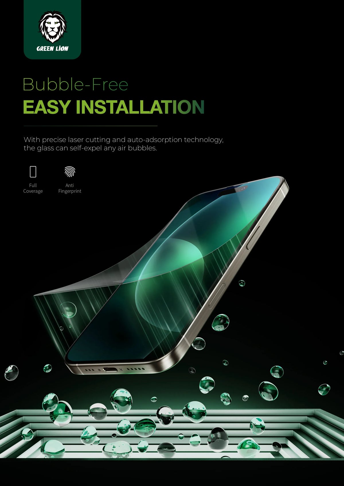 Green Lion 9 HSteve HD Screen Protector - Black Edge/Clear – image 7