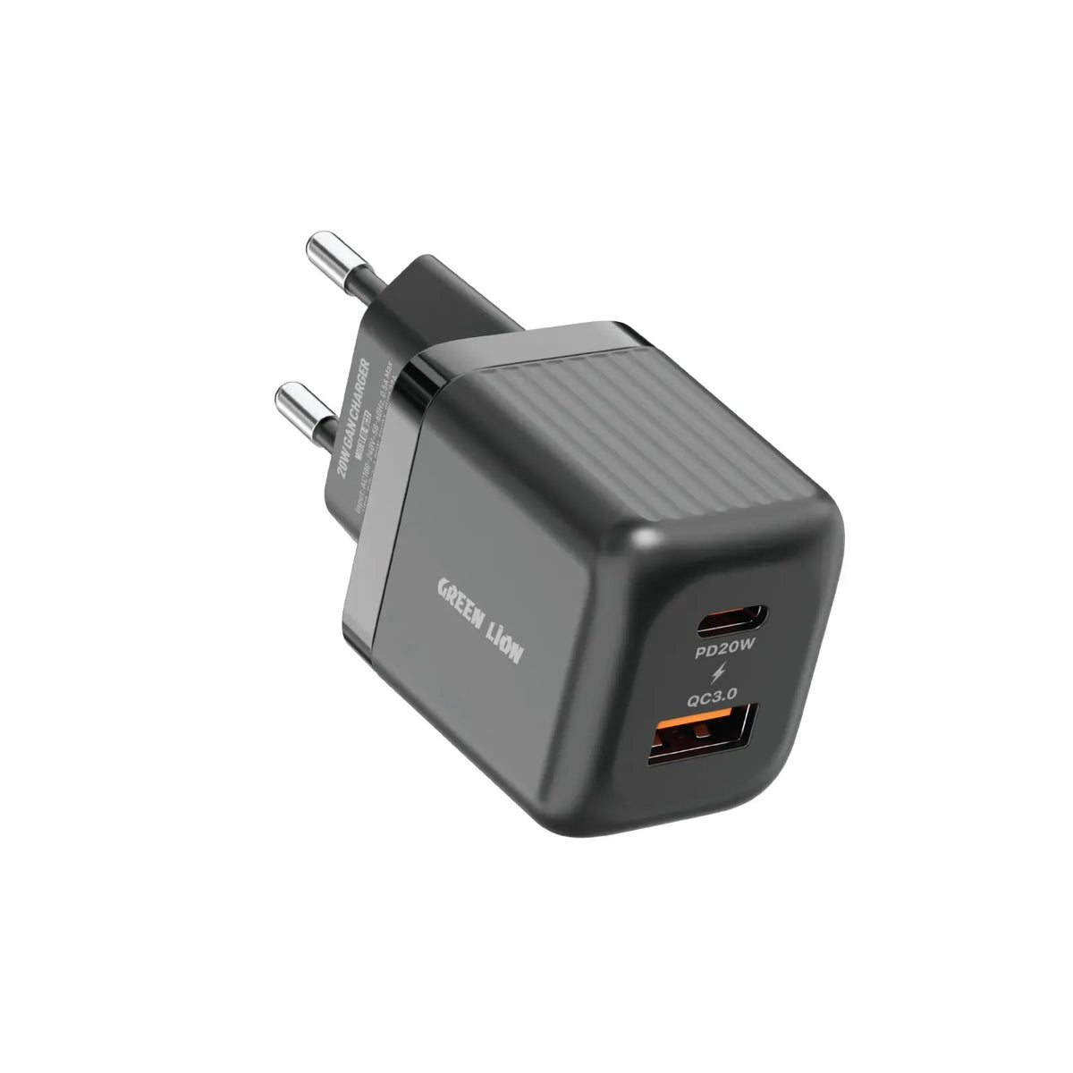 Green Lion Ultra Compact Ga NWall Charger EUPin A+CPD 20 W+QC 3.0 - Black – image 2
