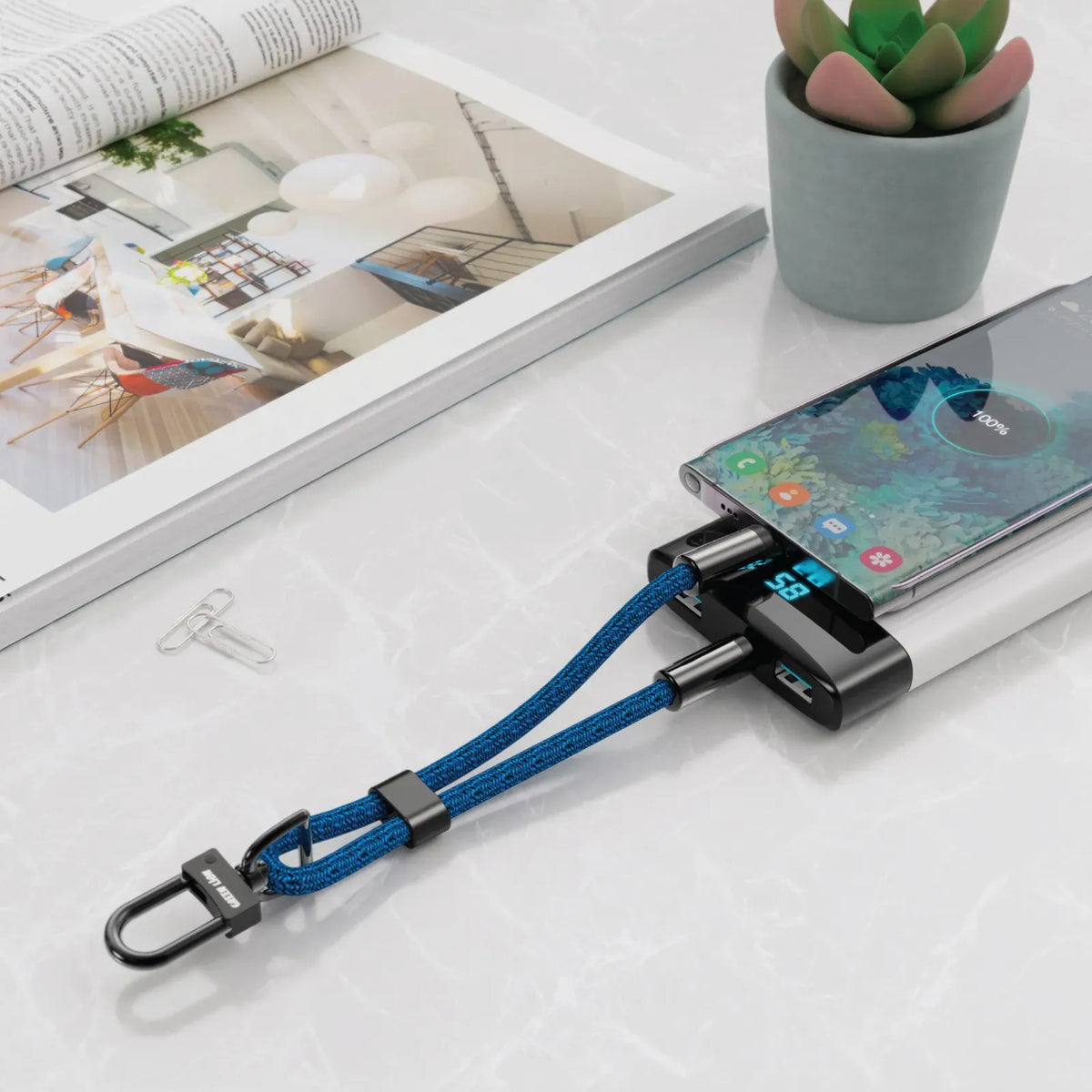 Green Lion Keychainlanyard USB-Cto USB-C 60 W - Blue – image 3