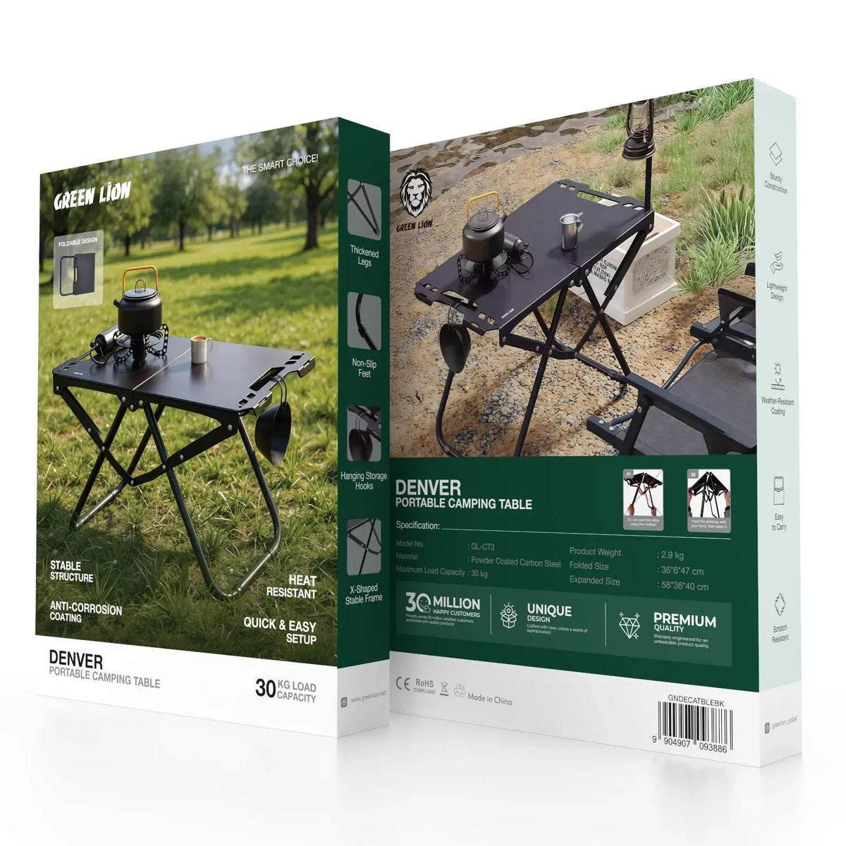 Green Lion Denver Portable Camping Table Black – image 6
