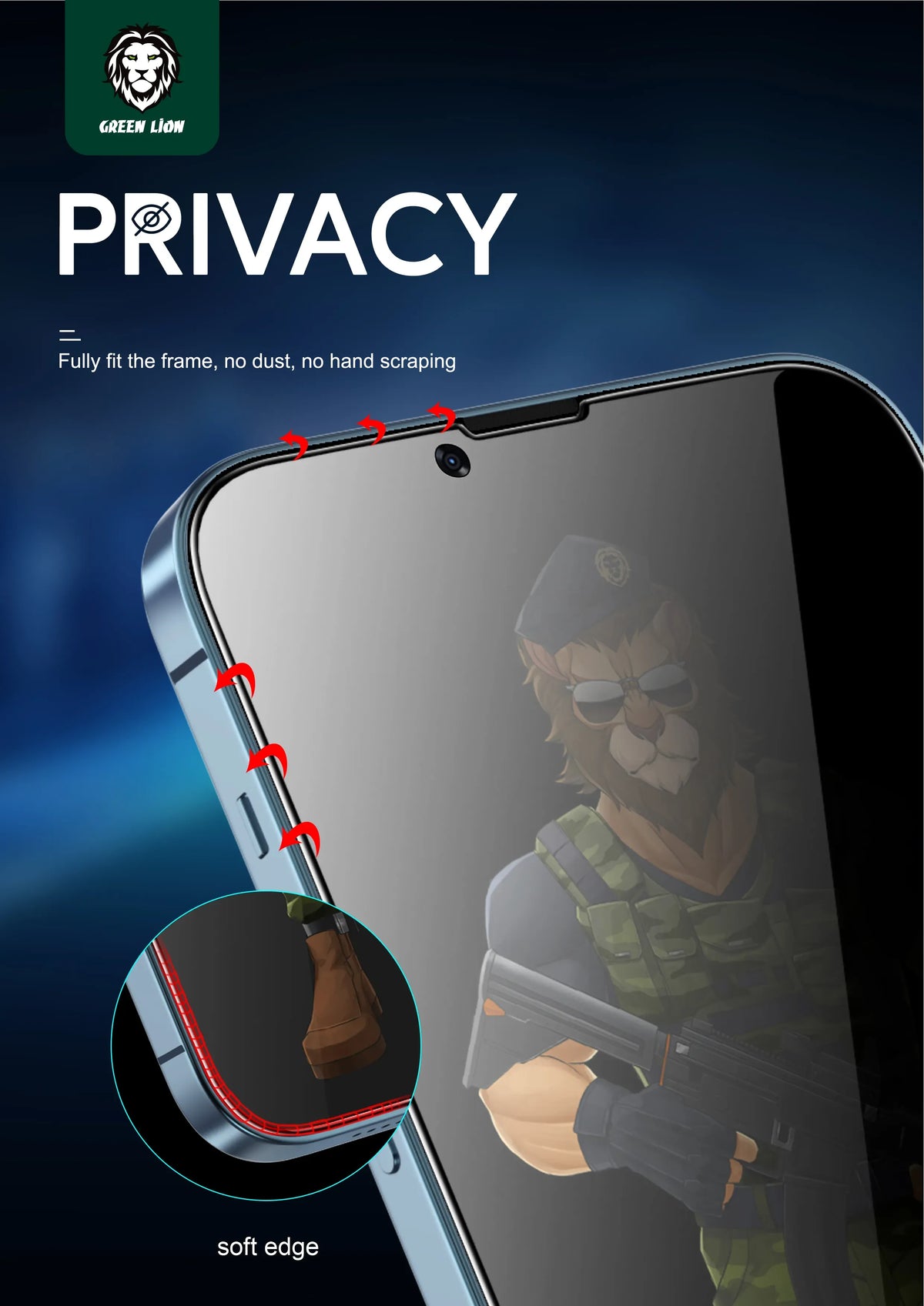 Green Lion Diego Pet Privacy Screen Protector - Black Edge/Privacy – image 5