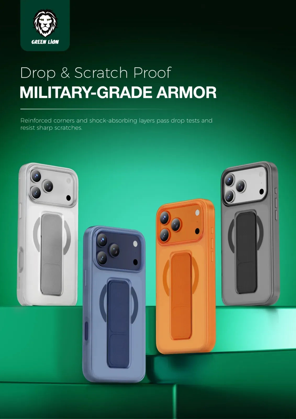 Green Lion GRIP 360 Mag Safe Case - Orange Titanium