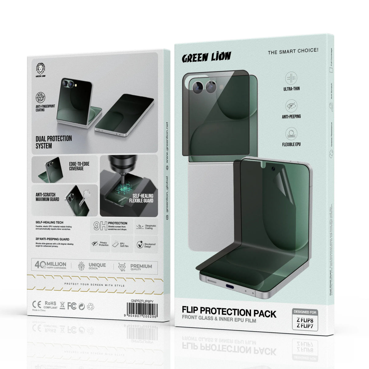 Green Lion Flip Protection Pack for Z Flip 8 7 Black – image 4