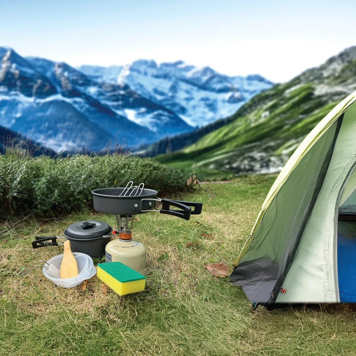 Green Lion 10 in 1 Camping Cookware Black – image 7