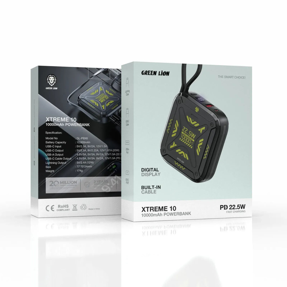 Green Lion Xtreme 10 Power Bank 10000mAh PD 22 5w Black – image 2