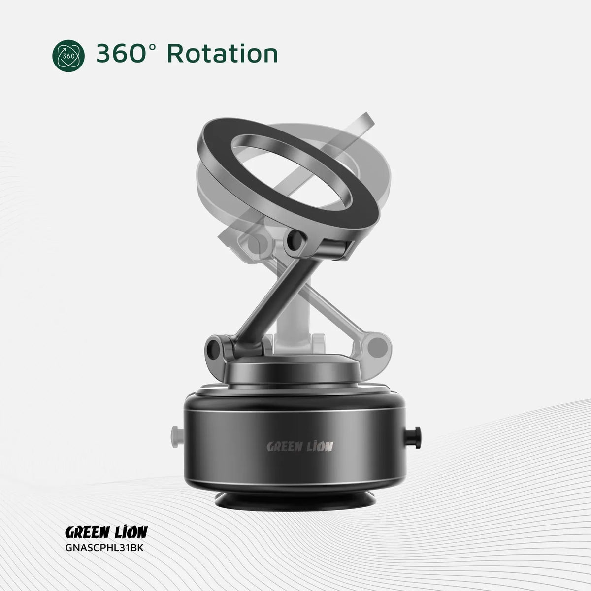 Green Lion Gx 31 Auto Suction Phone Holder Matte Black – image 12