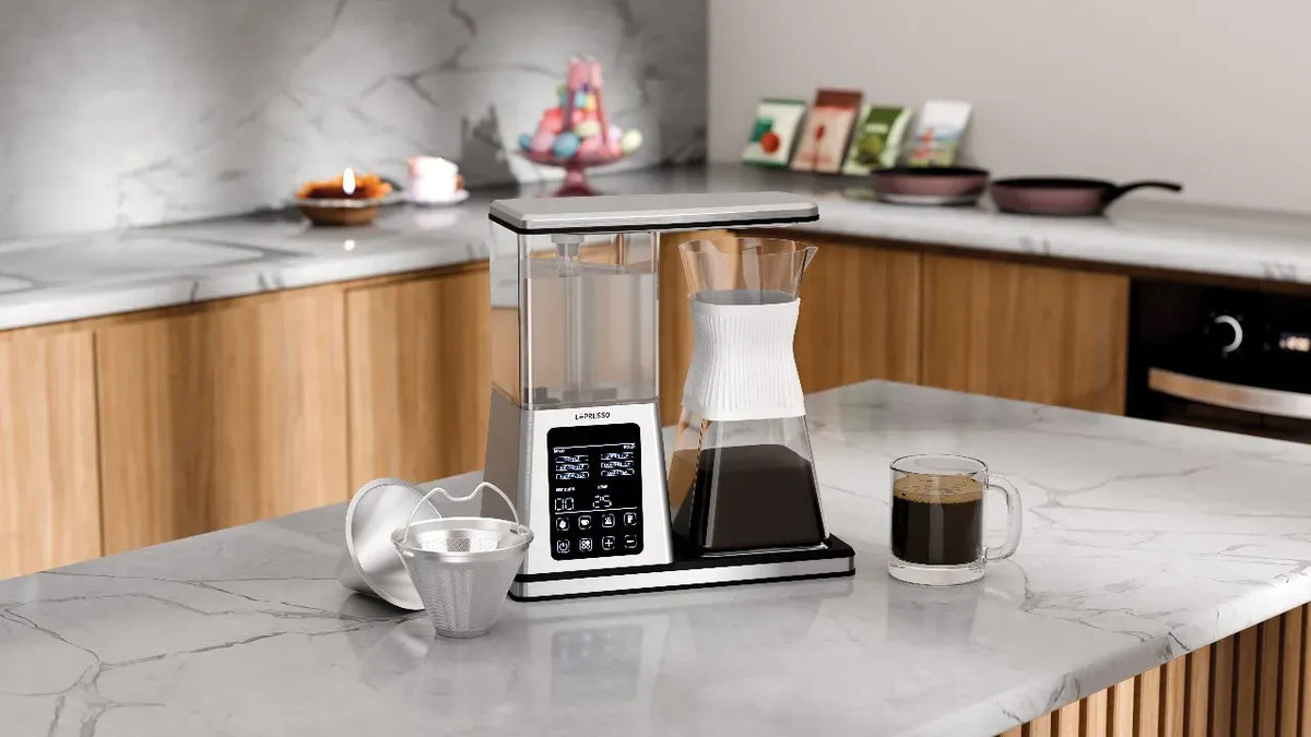 LePresso Crystal Brew Drip Coffee Tea Maker with Smart Digital Control Silver – image 3