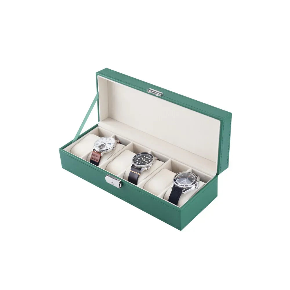 Green Lion Elegant Watch Box 6 Slots Green Normal with Glass – image 3