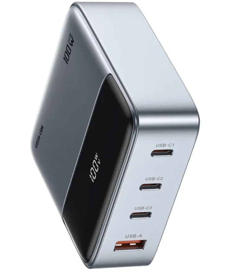 Green Lion 100w Gan Premium Uk Plug Adapter Gray – image 2