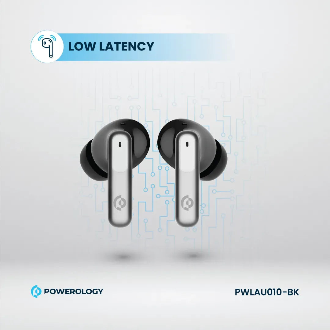 Powerology 6 Mic Hybrid ANC + ENCTrue Wireless Buds - Black – image 4