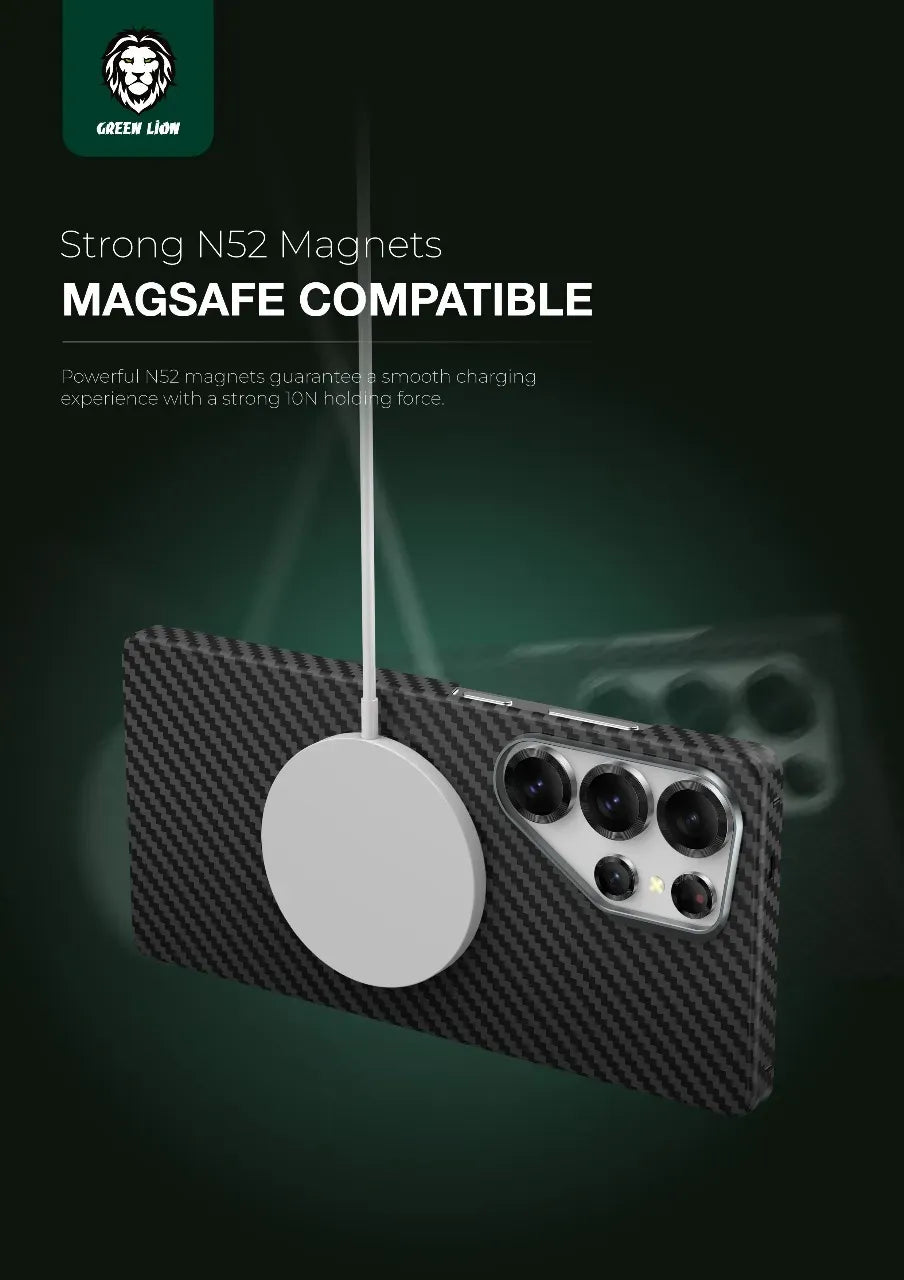 Green Lion MagSafe Kevlar Armor Case for Galaxy S25 Ultra Black – image 11