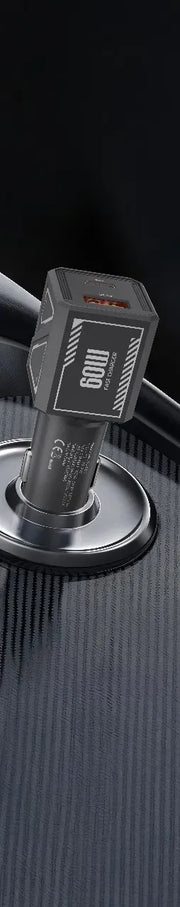 Green Lion Dual Volt Car Charger PD+QC 60 W - Gray