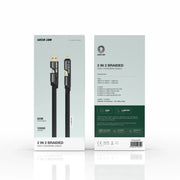 Green Lion 2 in 2 Braided Cable Cto C+Land Ato C+L 1.2 m 65 W - Black