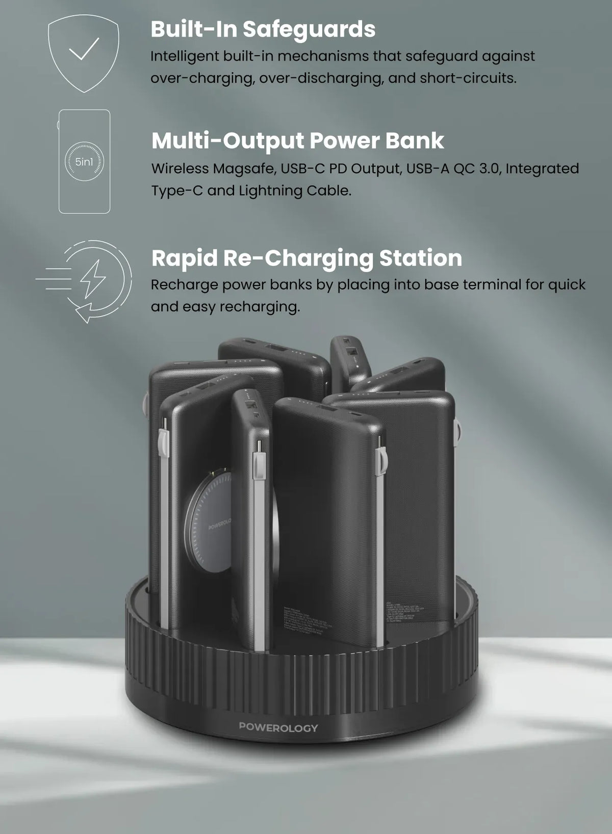Powerology *810000 m Ah Power Bank Terminal - Black – image 4