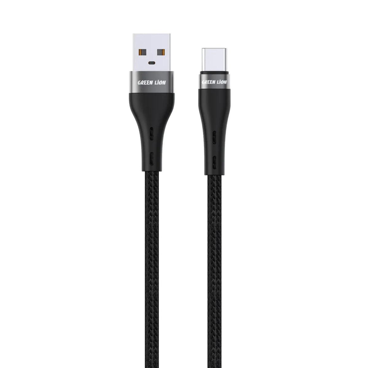 Green Lion USB A to USB C Braided Cable Black – image 2
