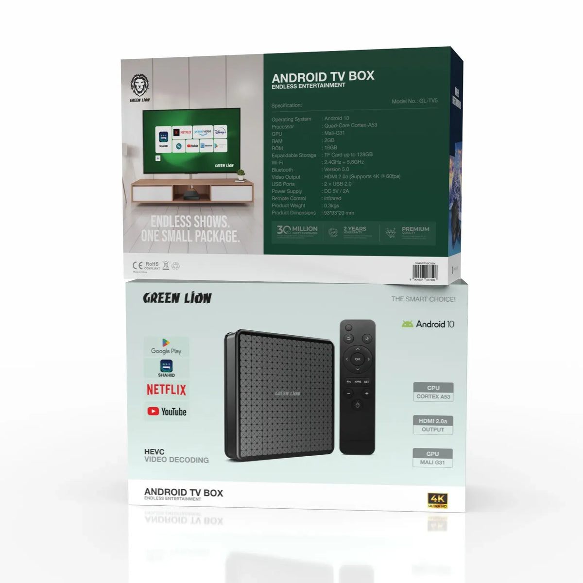 Green Lion TVBox- Android.104 Kwith Remote Control - Black – image 2