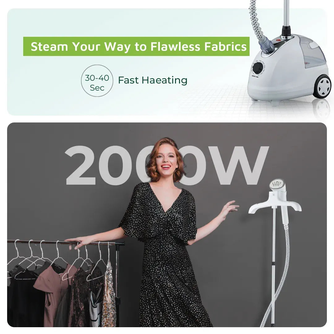Green Lion Portable Household Garment Steamer 5 Functional 2000w 1 8l White – image 8