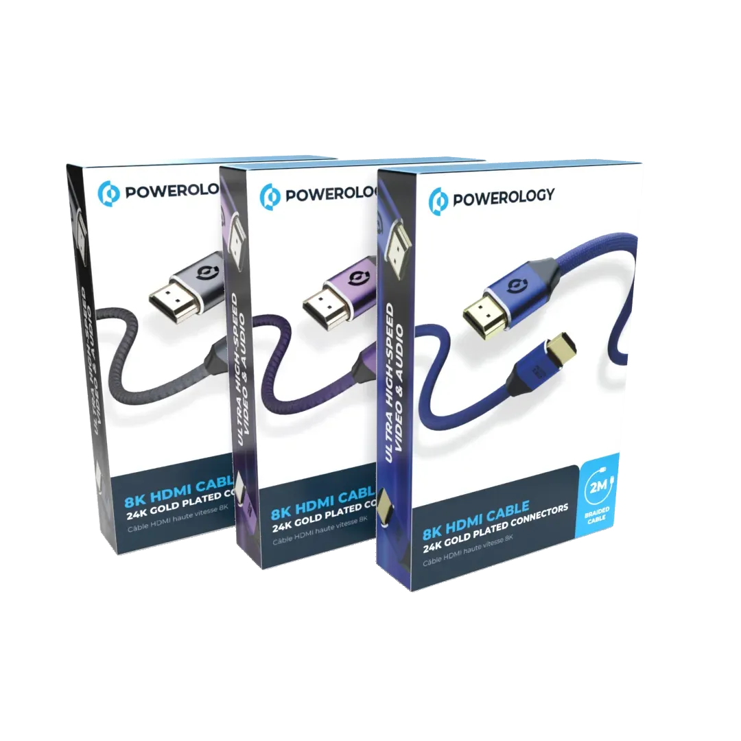Powerology 8 KHDMI Braided Cable 2 M - DarkBlue