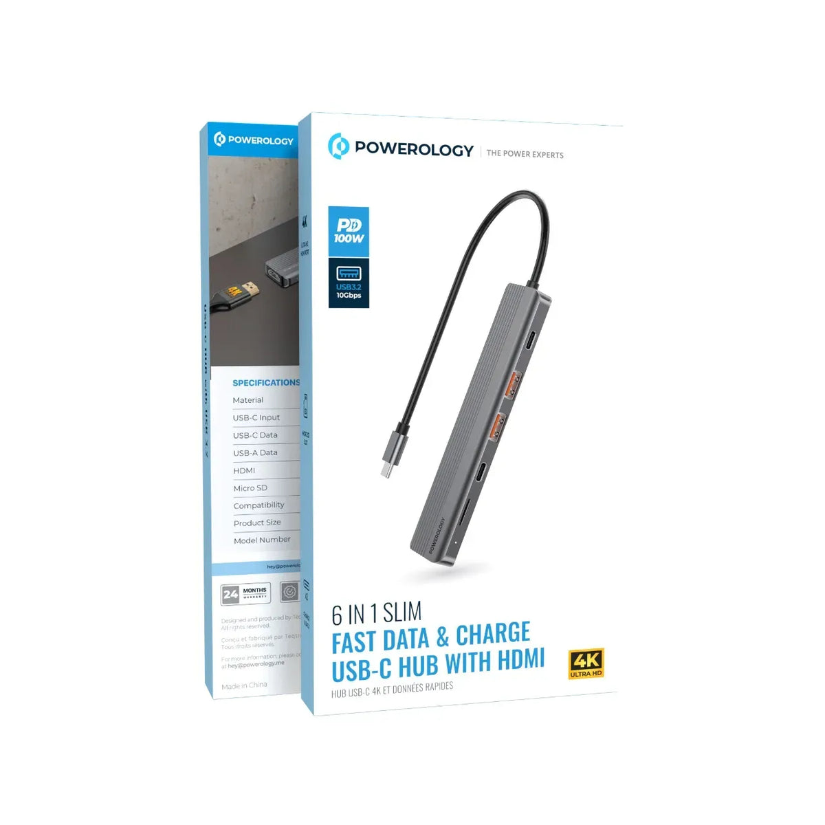 Powerology 6 in 1 Slim 4k Hdmi USB C Hub – image 11
